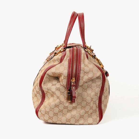 Gucci Aviatrix Guccissima Hysteria Leather-Trimmed Boston Bag - Picture 3 of 13